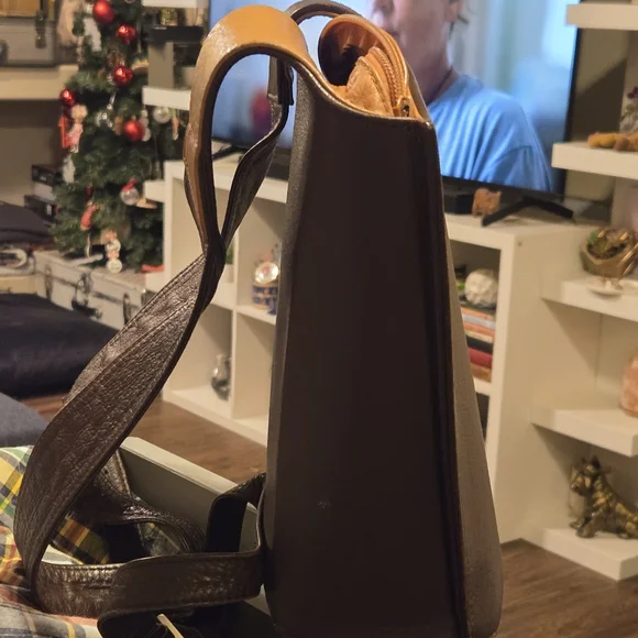 Cover B German Brown Leather Backpack Purse - Picture 7 of 16